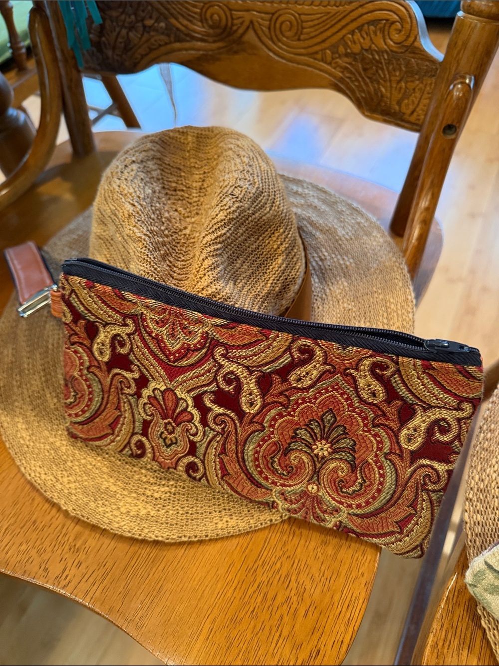 Vincent Camito Sun Hat with custom Decorative Band - Tan CHOOSE 1 of 2 - Picture 5 of 5